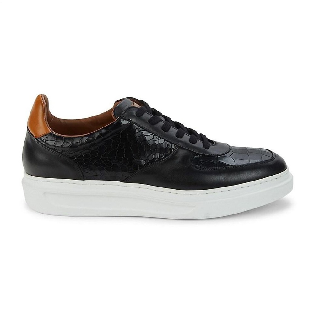 Mezlan Croc-Embossed Leather Sneakers - WITH BOX